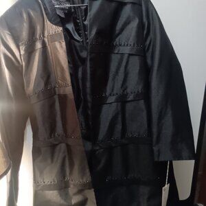 NWT STACY ADAMS WOMENS 2 Piece Coat & Dress Size 12 Black